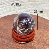 Natural Crystals Smokey Quartz Mini Rainbow Sphere Cute Size Carckle Ball Home Decorations Polished Mineral Energy Precious Gift