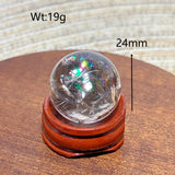 Natural Crystals Smokey Quartz Mini Rainbow Sphere Cute Size Carckle Ball Home Decorations Polished Mineral Energy Precious Gift