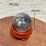 Natural Crystals Smokey Quartz Mini Rainbow Sphere Cute Size Carckle Ball Home Decorations Polished Mineral Energy Precious Gift