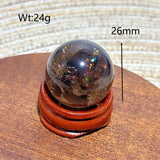 Natural Crystals Smokey Quartz Mini Rainbow Sphere Cute Size Carckle Ball Home Decorations Polished Mineral Energy Precious Gift