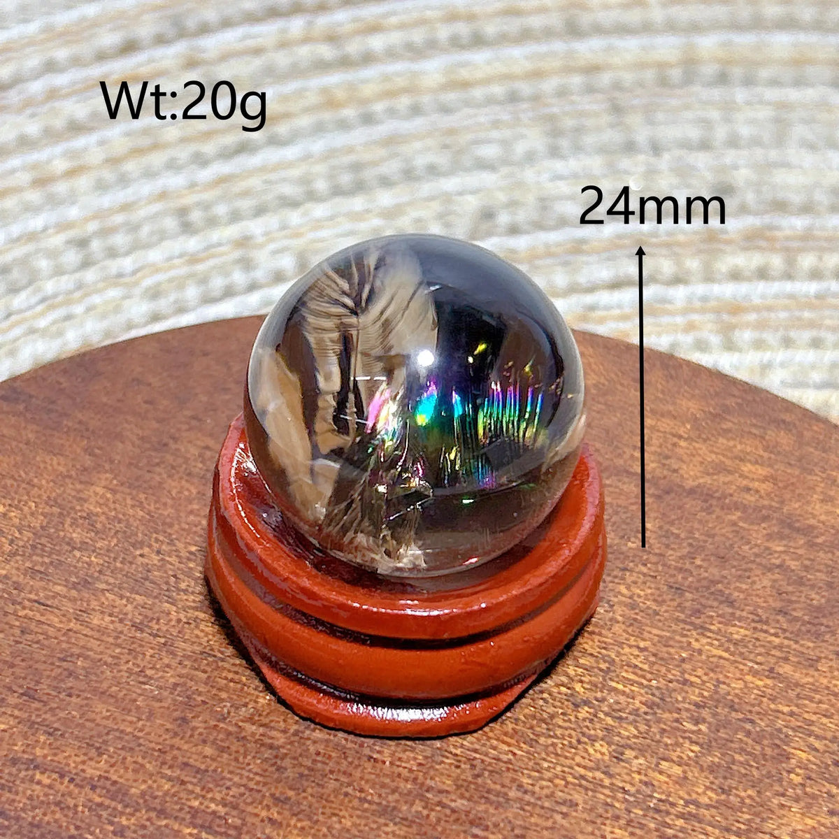 Natural Crystals Smokey Quartz Mini Rainbow Sphere Cute Size Carckle Ball Home Decorations Polished Mineral Energy Precious Gift