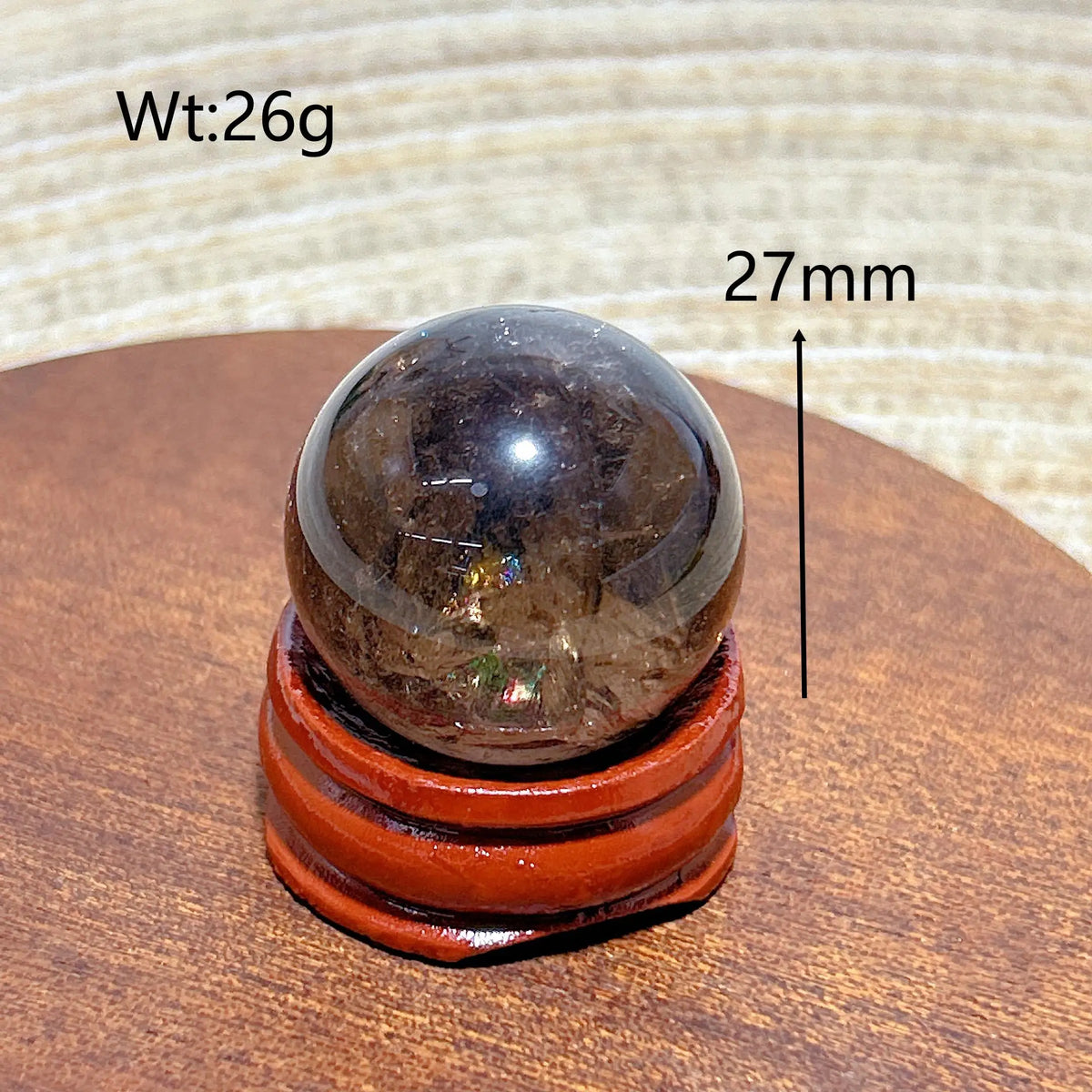 Natural Crystals Smokey Quartz Mini Rainbow Sphere Cute Size Carckle Ball Home Decorations Polished Mineral Energy Precious Gift