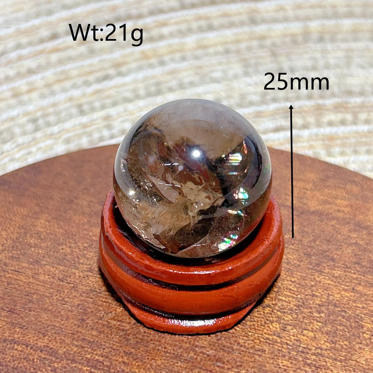 Natural Crystals Smokey Quartz Mini Rainbow Sphere Cute Size Carckle Ball Home Decorations Polished Mineral Energy Precious Gift