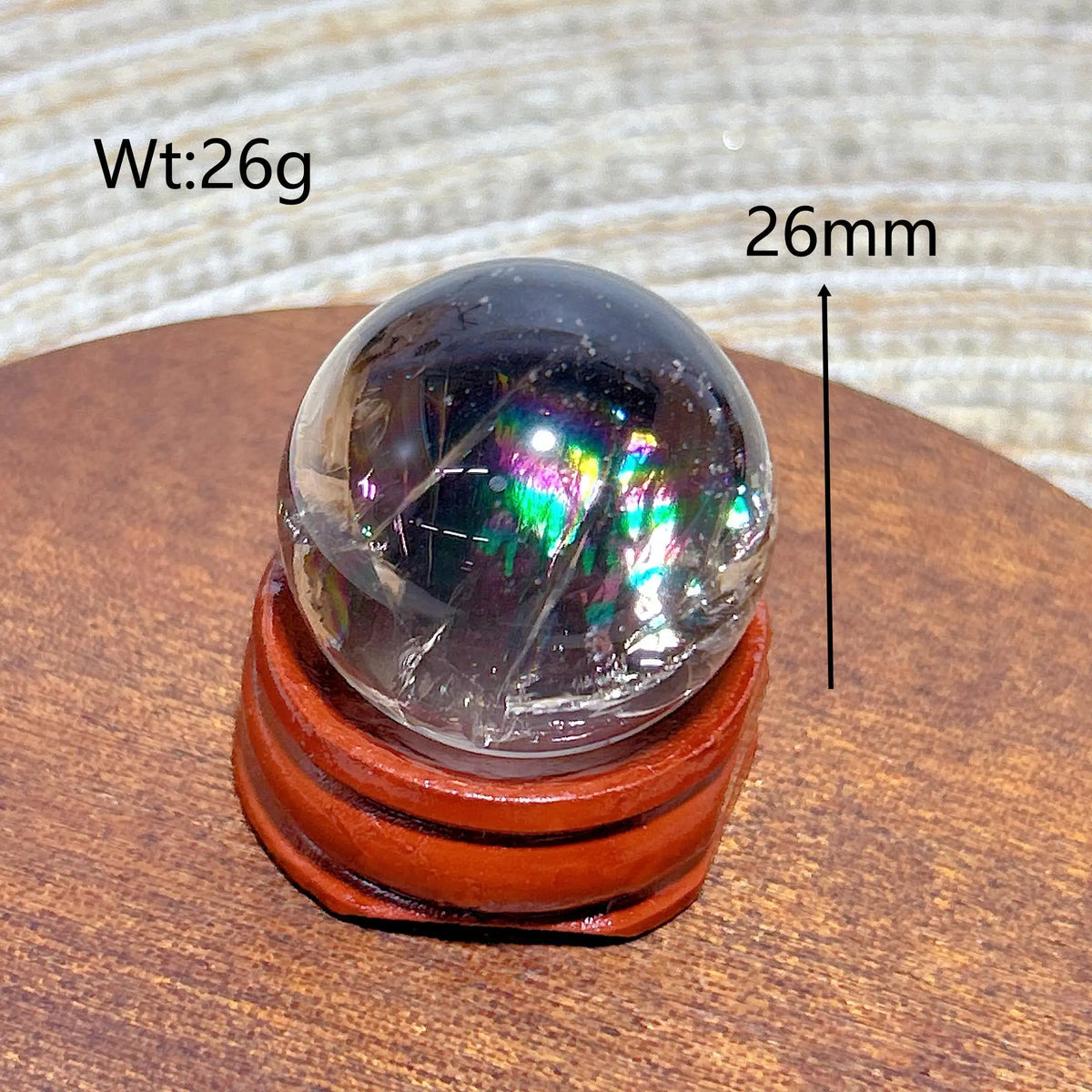 Natural Crystals Smokey Quartz Mini Rainbow Sphere Cute Size Carckle Ball Home Decorations Polished Mineral Energy Precious Gift