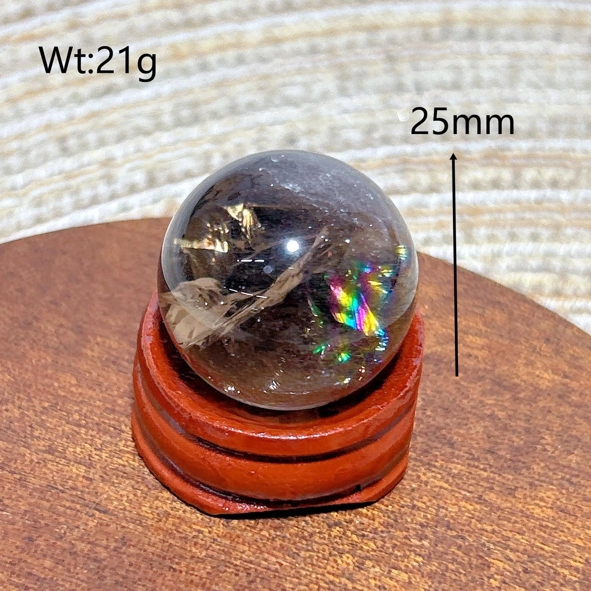 Natural Crystals Smokey Quartz Mini Rainbow Sphere Cute Size Carckle Ball Home Decorations Polished Mineral Energy Precious Gift