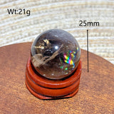 Natural Crystals Smokey Quartz Mini Rainbow Sphere Cute Size Carckle Ball Home Decorations Polished Mineral Energy Precious Gift