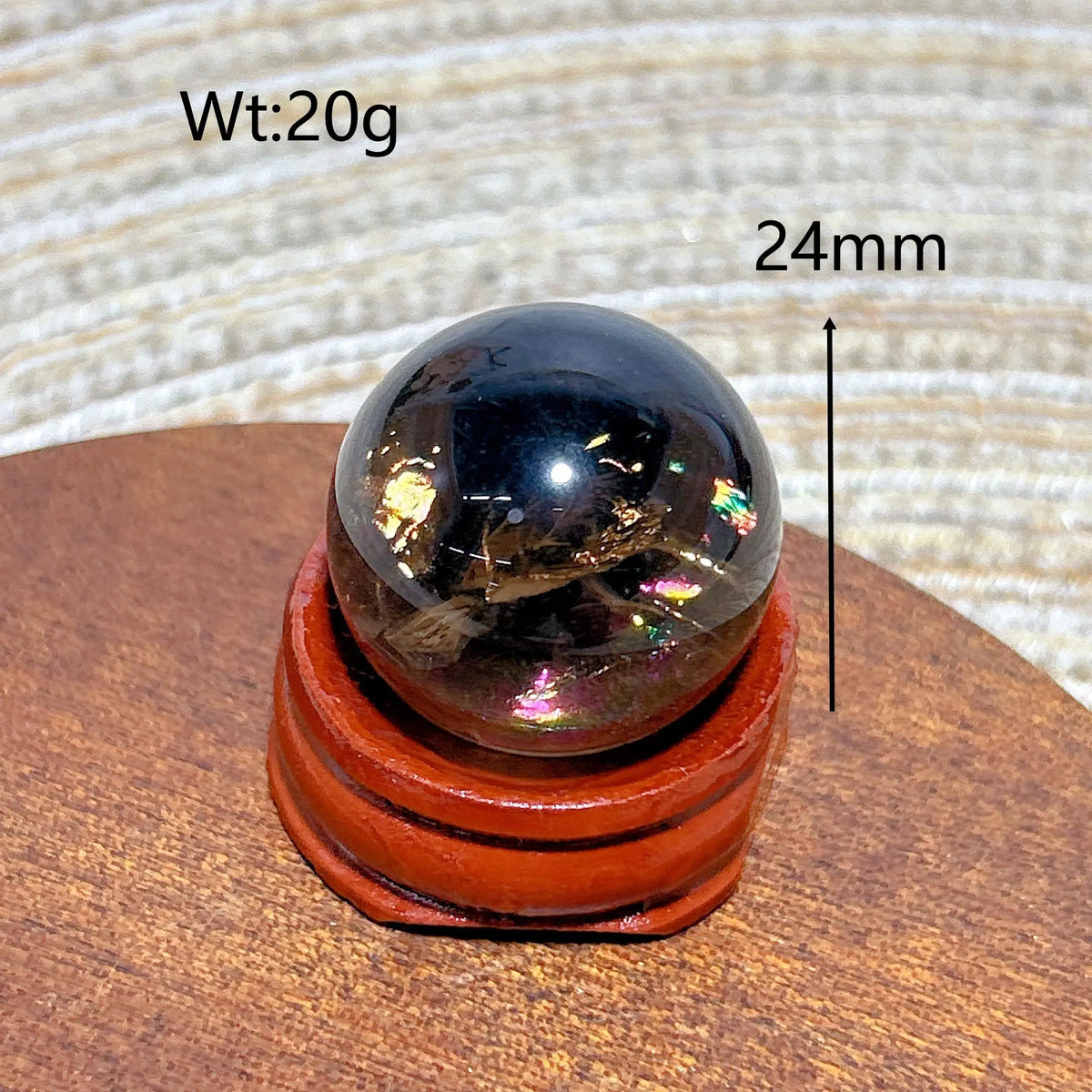 Natural Crystals Smokey Quartz Mini Rainbow Sphere Cute Size Carckle Ball Home Decorations Polished Mineral Energy Precious Gift