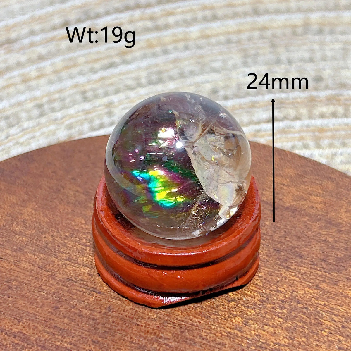 Natural Crystals Smokey Quartz Mini Rainbow Sphere Cute Size Carckle Ball Home Decorations Polished Mineral Energy Precious Gift
