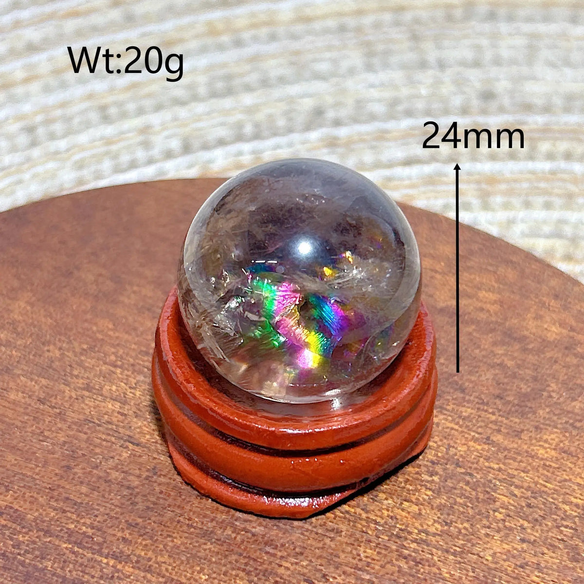 Natural Crystals Smokey Quartz Mini Rainbow Sphere Cute Size Carckle Ball Home Decorations Polished Mineral Energy Precious Gift