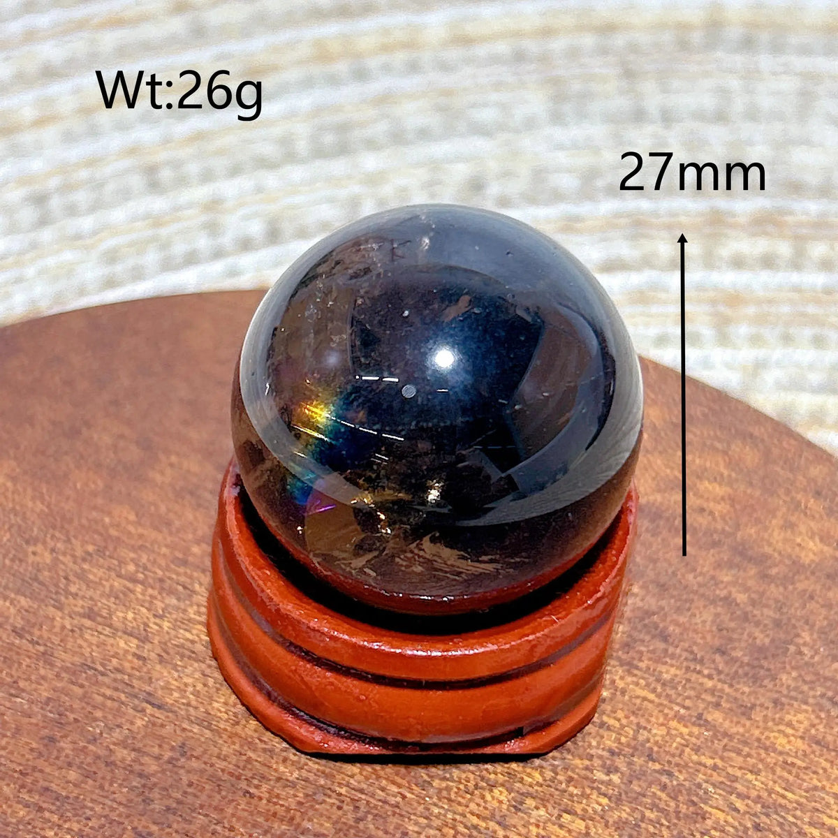 Natural Crystals Smokey Quartz Mini Rainbow Sphere Cute Size Carckle Ball Home Decorations Polished Mineral Energy Precious Gift