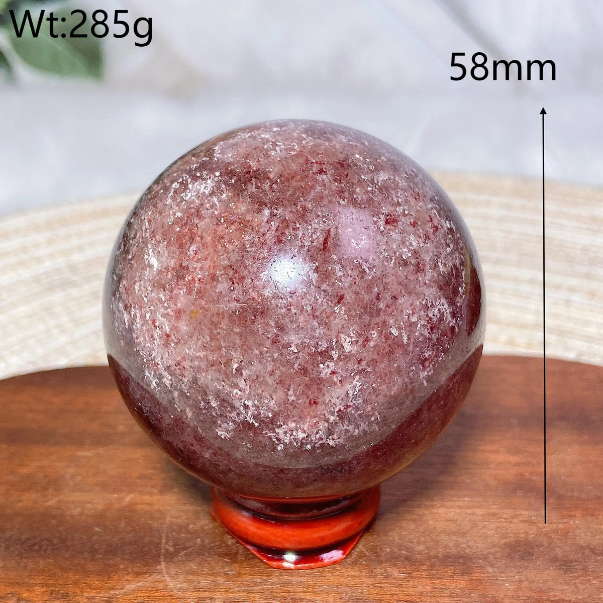 Natural Crystals Snowflake Strawberry Quartz Sphere BallEnergy Ornament Healing High Quality Home Decorations Room Decro Ore
