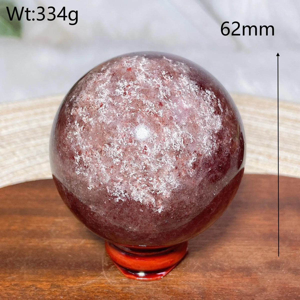 Natural Crystals Snowflake Strawberry Quartz Sphere BallEnergy Ornament Healing High Quality Home Decorations Room Decro Ore
