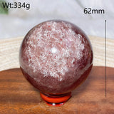 Natural Crystals Snowflake Strawberry Quartz Sphere BallEnergy Ornament Healing High Quality Home Decorations Room Decro Ore