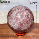 Natural Crystals Snowflake Strawberry Quartz Sphere BallEnergy Ornament Healing High Quality Home Decorations Room Decro Ore