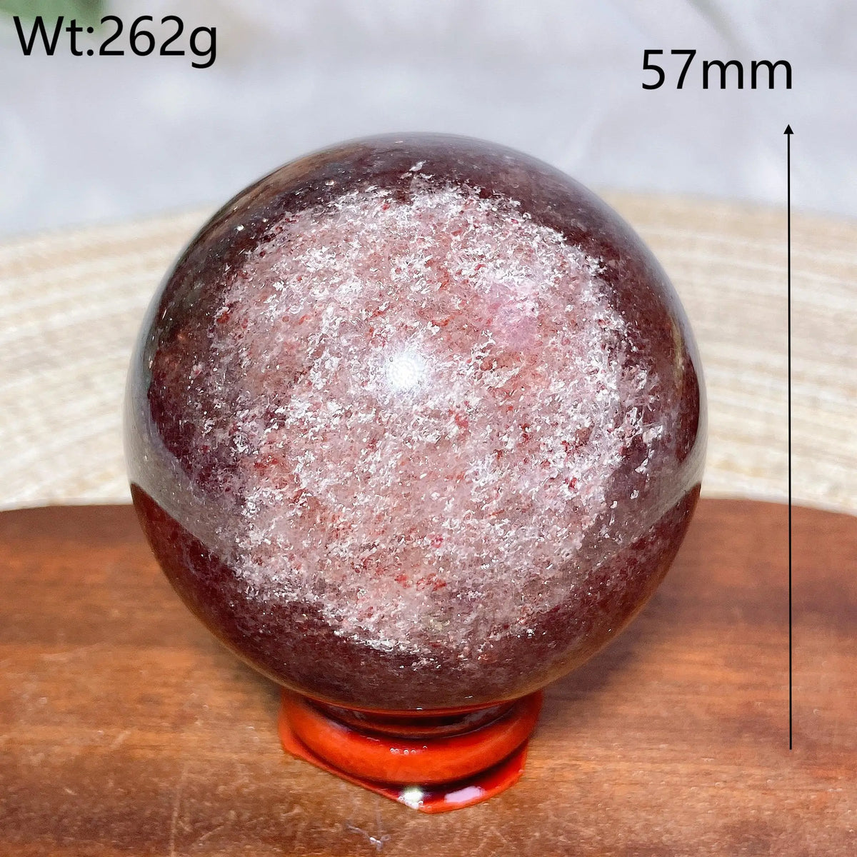 Natural Crystals Snowflake Strawberry Quartz Sphere BallEnergy Ornament Healing High Quality Home Decorations Room Decro Ore
