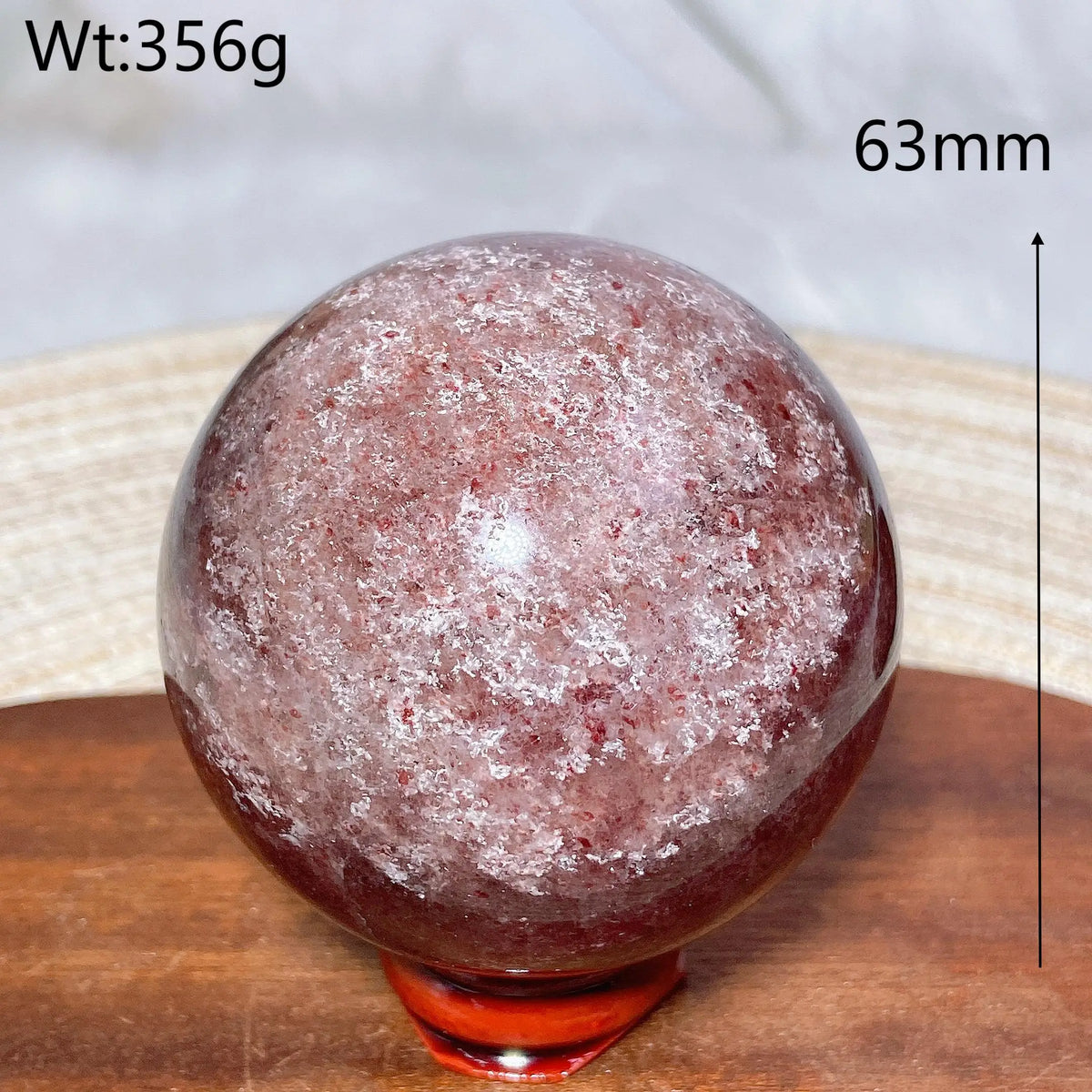 Natural Crystals Snowflake Strawberry Quartz Sphere BallEnergy Ornament Healing High Quality Home Decorations Room Decro Ore