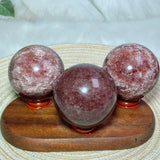 Natural Crystals Snowflake Strawberry Quartz Sphere BallEnergy Ornament Healing High Quality Home Decorations Room Decro Ore