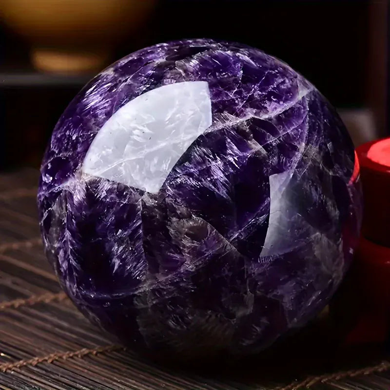 Natural Dream Amethyst Ball, Polished Aier Crystal Sphere, Home Decor, Holiday Gift B125