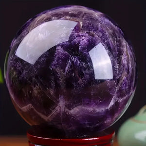 Natural Dream Amethyst Ball, Polished Aier Crystal Sphere, Home Decor, Holiday Gift B125