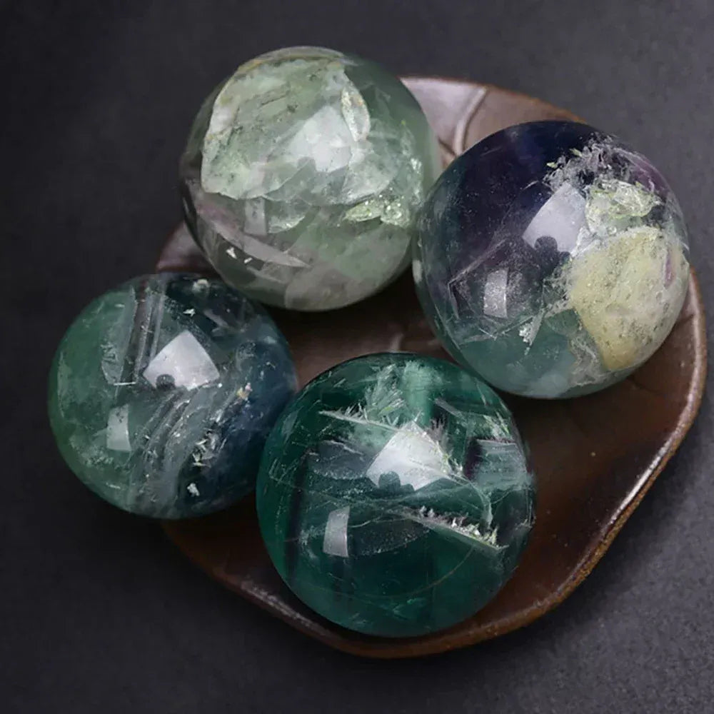 NATURAL Fluorite Quartz Crystal Ball Spheres Reiki Polished Massage Healing Exquisite Ore Souvenirs Gift Room Decor 1pc
