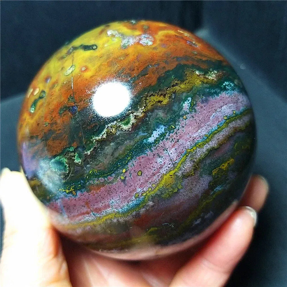 Natural Formed!Marine Jade Ball, Quartz Crystal Ore Polishing Ball, Mineral, Reiki, Healing