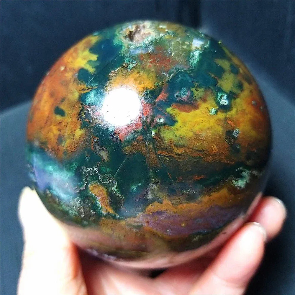 Natural Formed!Marine Jade Ball, Quartz Crystal Ore Polishing Ball, Mineral, Reiki, Healing