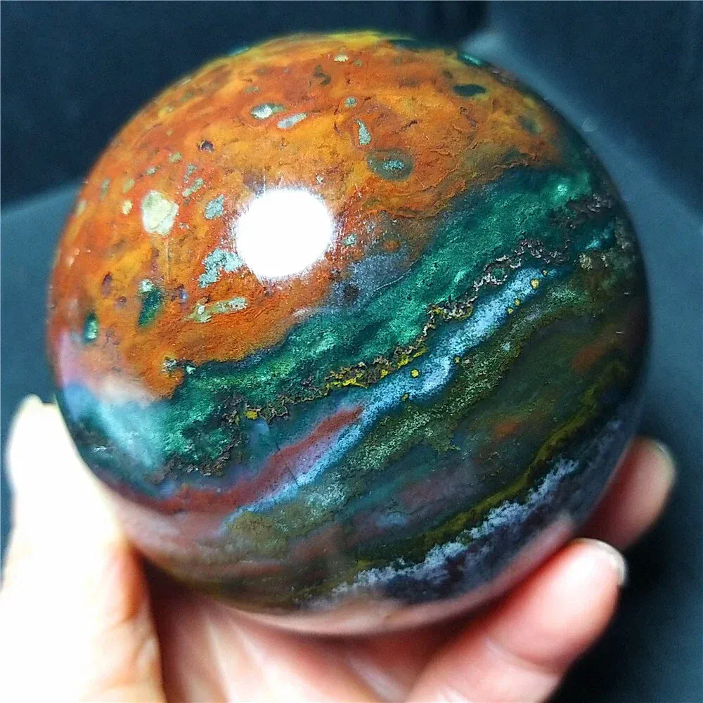 Natural Formed!Marine Jade Ball, Quartz Crystal Ore Polishing Ball, Mineral, Reiki, Healing