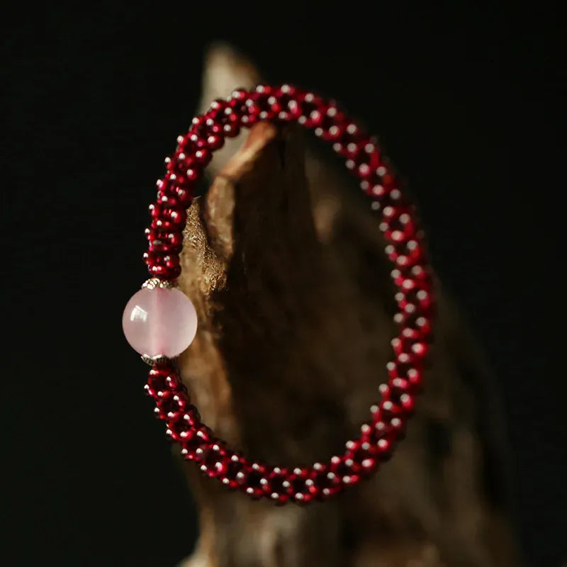 Natural Garnet Stone & Pink Crystal & Agate & Amazonite Female Beads Bracelet Jewelry For Women Best Gifts Promotion