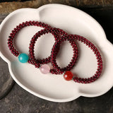 Natural Garnet Stone & Pink Crystal & Agate & Amazonite Female Beads Bracelet Jewelry For Women Best Gifts Promotion
