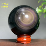 Natural Gem Rainbow Obsidian Mineral Crystal Ball Reiki Therapy Witchcraft Meditation Altar Divination Home Decoration Gift