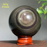 Natural Gem Rainbow Obsidian Mineral Crystal Ball Reiki Therapy Witchcraft Meditation Altar Divination Home Decoration Gift