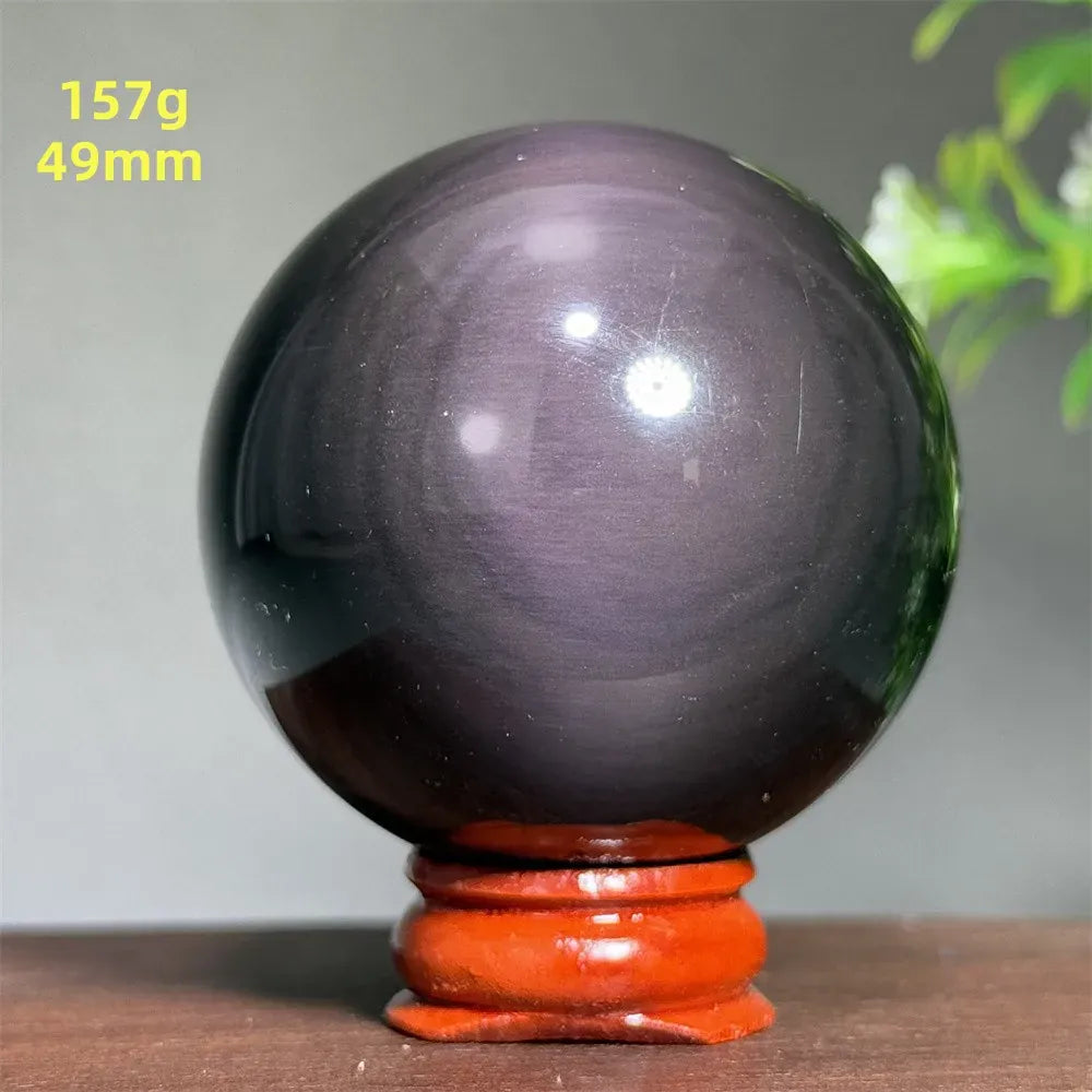 Natural Gem Rainbow Obsidian Mineral Crystal Ball Reiki Therapy Witchcraft Meditation Altar Divination Home Decoration Gift
