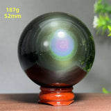Natural Gem Rainbow Obsidian Mineral Crystal Ball Reiki Therapy Witchcraft Meditation Altar Divination Home Decoration Gift