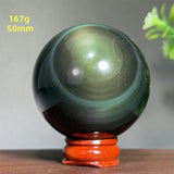 Natural Gem Rainbow Obsidian Mineral Crystal Ball Reiki Therapy Witchcraft Meditation Altar Divination Home Decoration Gift