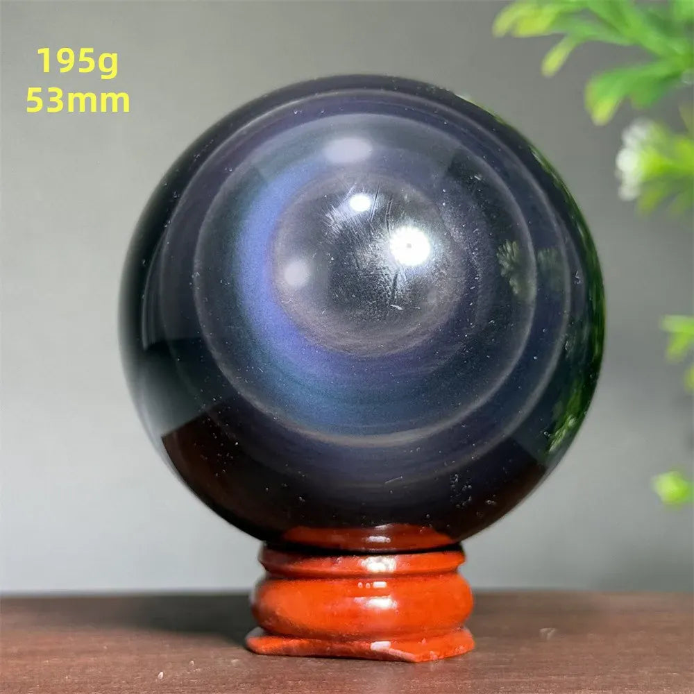 Natural Gem Rainbow Obsidian Mineral Crystal Ball Reiki Therapy Witchcraft Meditation Altar Divination Home Decoration Gift