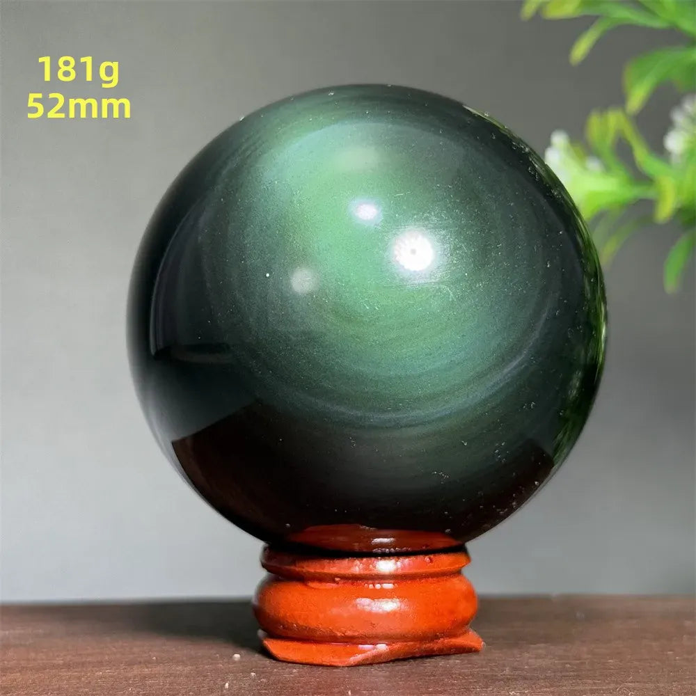 Natural Gem Rainbow Obsidian Mineral Crystal Ball Reiki Therapy Witchcraft Meditation Altar Divination Home Decoration Gift