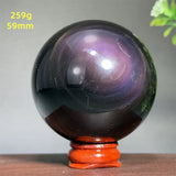 Natural Gem Rainbow Obsidian Mineral Crystal Ball Reiki Therapy Witchcraft Meditation Altar Divination Home Decoration Gift
