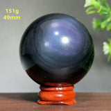 Natural Gem Rainbow Obsidian Mineral Crystal Ball Reiki Therapy Witchcraft Meditation Altar Divination Home Decoration Gift