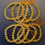 Natural Golden Rutilated Quartz Crystal Bracelet Strand Beads Bracelets The Stone of Wealth Jewelry Beads Bangles Decoration