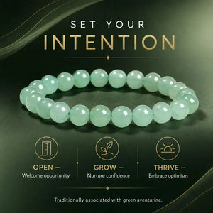 Natural Green Aventurine Stone Bracelet, Gemstone Stretch Bead Bracelet for Women and Men