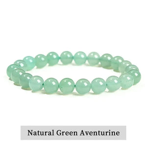 Natural Green Aventurine Stone Bracelet, Gemstone Stretch Bead Bracelet for Women and Men