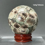 Natural Green Cherry Blossom Agate Crystal Quartz Ball Healing Aura Witchcraft Meditation Spiritual Energy Home Decoration