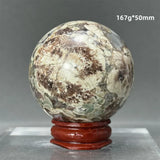 Natural Green Cherry Blossom Agate Crystal Quartz Ball Healing Aura Witchcraft Meditation Spiritual Energy Home Decoration