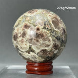Natural Green Cherry Blossom Agate Crystal Quartz Ball Healing Aura Witchcraft Meditation Spiritual Energy Home Decoration