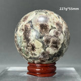 Natural Green Cherry Blossom Agate Crystal Quartz Ball Healing Aura Witchcraft Meditation Spiritual Energy Home Decoration