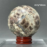 Natural Green Cherry Blossom Agate Crystal Quartz Ball Healing Aura Witchcraft Meditation Spiritual Energy Home Decoration