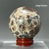 Natural Green Cherry Blossom Agate Crystal Quartz Ball Healing Aura Witchcraft Meditation Spiritual Energy Home Decoration