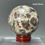 Natural Green Cherry Blossom Agate Crystal Quartz Ball Healing Aura Witchcraft Meditation Spiritual Energy Home Decoration
