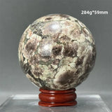 Natural Green Cherry Blossom Agate Crystal Quartz Ball Healing Aura Witchcraft Meditation Spiritual Energy Home Decoration