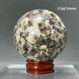 Natural Green Cherry Blossom Agate Crystal Quartz Ball Healing Aura Witchcraft Meditation Spiritual Energy Home Decoration